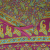 Sanskriti Vintage Sarees Indian Purple Pure Cotton Print Sari 5+yd Craft Sustainable Fabric