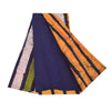 Sanskriti Vintage Sarier Blå &amp; Gule Sari i Ren Bomuld, Batikarbejde, 5+ yards Bæredygtigt Stof