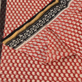 Sanskriti Vintage Sarees Red Pure Chanderi Cotton Hand Block Printed Sari Sustainable Fabric