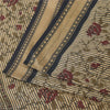 Sanskriti Vintage Sarees Indian Ivory Pure Cotton Printed Sari 5+yd Craft Sustainable Fabric
