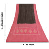 Sanskriti Vintage Sarees Pure Cotton Pink & Brown Bandhani PrintSari 5+yd Sustainable Fabric