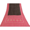 Sanskriti Vintage Sarees Pure Cotton Pink & Brown Bandhani PrintSari 5+yd Sustainable Fabric