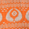 Sanskriti Vintage Sarees Brown & Orange Pure Cotton Ikat Print Sari 5+yd Sustainable Fabric