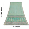 Sanskriti Vintage Sarees Sea-Green Pure Cotton Printed Sari 5+yd Craft Sustainable Fabric