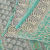 Sanskriti Vintage Sarees Sea-Green Pure Cotton Printed Sari 5+yd Craft Sustainable Fabric