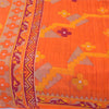 Sanskriti Vintage Sarees Indian Orange Pure Cotton Print Sari 5+yd Craft Sustainable Fabric