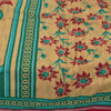 Sanskriti Vintage Sarees Indian Peach Pure Cotton Printed Sari 5+yd Craft Sustainable Fabric