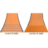 Sanskriti Vintage Sarees Orange Pure Cotton Ikat Hand Woven Sari Craft Sustainable Fabric