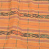 Sanskriti Vintage Sarees Orange Pure Cotton Ikat Hand Woven Sari Craft Sustainable Fabric