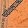 Sanskriti Vintage Sarees Orange Pure Cotton Ikat Hand Woven Sari Craft Sustainable Fabric