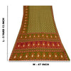 Sanskriti Vintage Sarees Green 100% Pure Cotton Printed Sari 5+yd Craft Sustainable Fabric