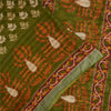 Sanskriti Vintage Sarees Green 100% Pure Cotton Printed Sari 5+yd Craft Sustainable Fabric