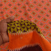 Sanskriti Vintage Sarees Orange 100% Pure Cotton Printed Sari 5+yd Craft Sustainable Fabric