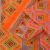Sanskriti Vintage Sarees Orange 100% Pure Cotton Printed Sari 5+yd Craft Sustainable Fabric