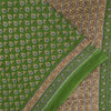 Sanskriti Vintage Sarees Indian Green Pure Cotton Printed Sari 5+yd Craft Sustainable Fabric