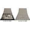 Sanskriti Vintage Sarees Ivory & Black Pure Cotton Print Sari 5+yd Craft Sustainable Fabric
