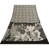 Sanskriti Vintage Sarees Ivory & Black Pure Cotton Print Sari 5+yd Craft Sustainable Fabric
