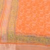 Sanskriti Vintage Sarees Indian Orange Pure Cotton Print Sari 5+yd Craft Sustainable Fabric