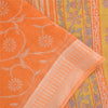 Sanskriti Vintage Sarees Indian Orange Pure Cotton Print Sari 5+yd Craft Sustainable Fabric