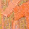 Sanskriti Vintage Sarees Indian Orange Pure Cotton Print Sari 5+yd Craft Sustainable Fabric