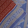 Sanskriti Vintage Sarees Red 100% Pure Cotton Printed Sari 5+yd Craft Sustainable Fabric