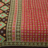 Sanskriti Vintage Sarees Indian Red Pure Cotton Printed Sari 5+yd Craft Sustainable Fabric