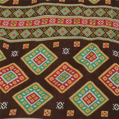 Sanskriti Vintage Sarees Indian Red Pure Cotton Printed Sari 5+yd Craft Sustainable Fabric