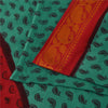 Sanskriti Vintage Sarees Green Pure Cotton Printed & Zari Woven 5+ydCraft Sustainable Fabric