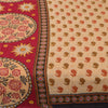 Sanskriti Vintage Sarees Indian Peach Pure Cotton Print Sari 5+yd Craft Sustainable Fabric