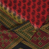 Sanskriti Vintage Sarees Indian Red Pure Cotton Printed Sari 5+yd Craft Fabric