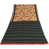 Sanskriti Vintage Sarees Indian Cream Pure Cotton Printed Sari 5+yd Craft Fabric
