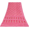 Sanskriti Vintage Sarees Indian Pink Pure Cotton Printed Sari 5+yd Craft Fabric
