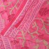Sanskriti Vintage Sarees Indian Pink Pure Cotton Printed Sari 5+yd Craft Fabric