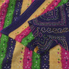 Sanskriti Vintage Sarees Purple Bandhani PrintPure Cotton Sari 5+yd Craft Fabric