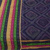 Sanskriti Vintage Sarees Purple Bandhani PrintPure Cotton Sari 5+yd Craft Fabric