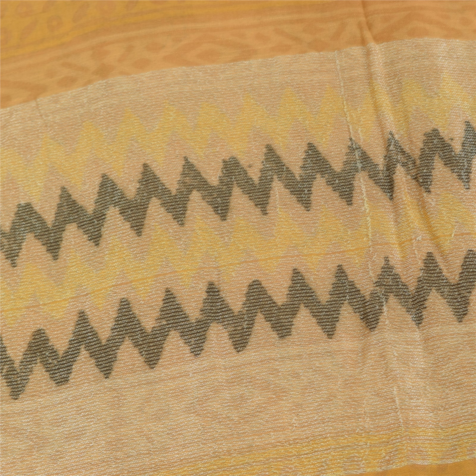 Sanskriti Vintage Sarees Peach Hand Block Printed Pure Cotton Sari 5+yd Fabric