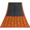 Sanskriti Vintage Sarees Indian Black Pure Cotton Printed Sari 5+yd Craft Fabric