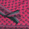 Sanskriti Vintage Sarees Indian Pink Pure Cotton Printed Sari 5+yd Craft Fabric