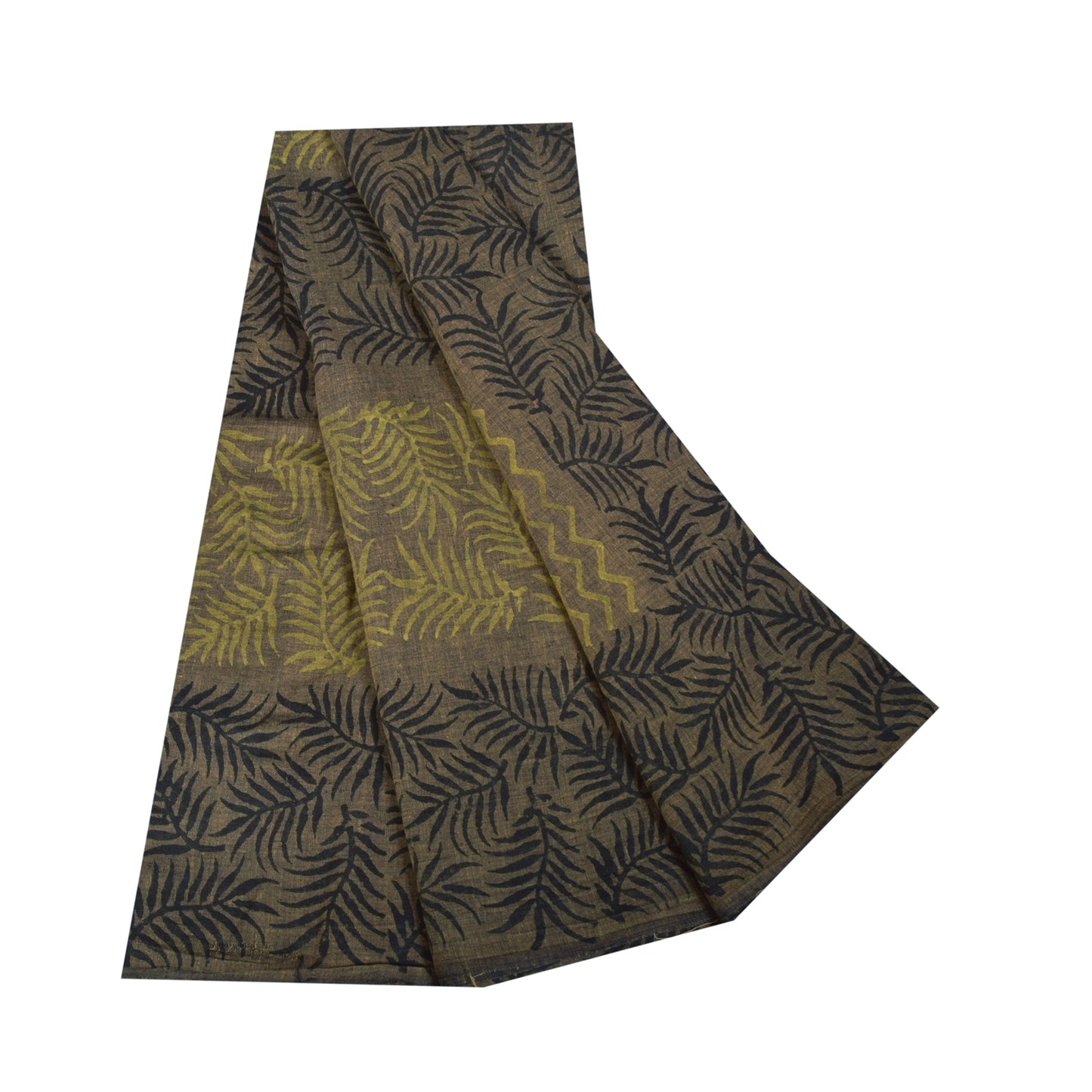 Sanskriti Vintage Sarees Indian Green Pure Cotton Printed Sari 5+yd Craft Fabric