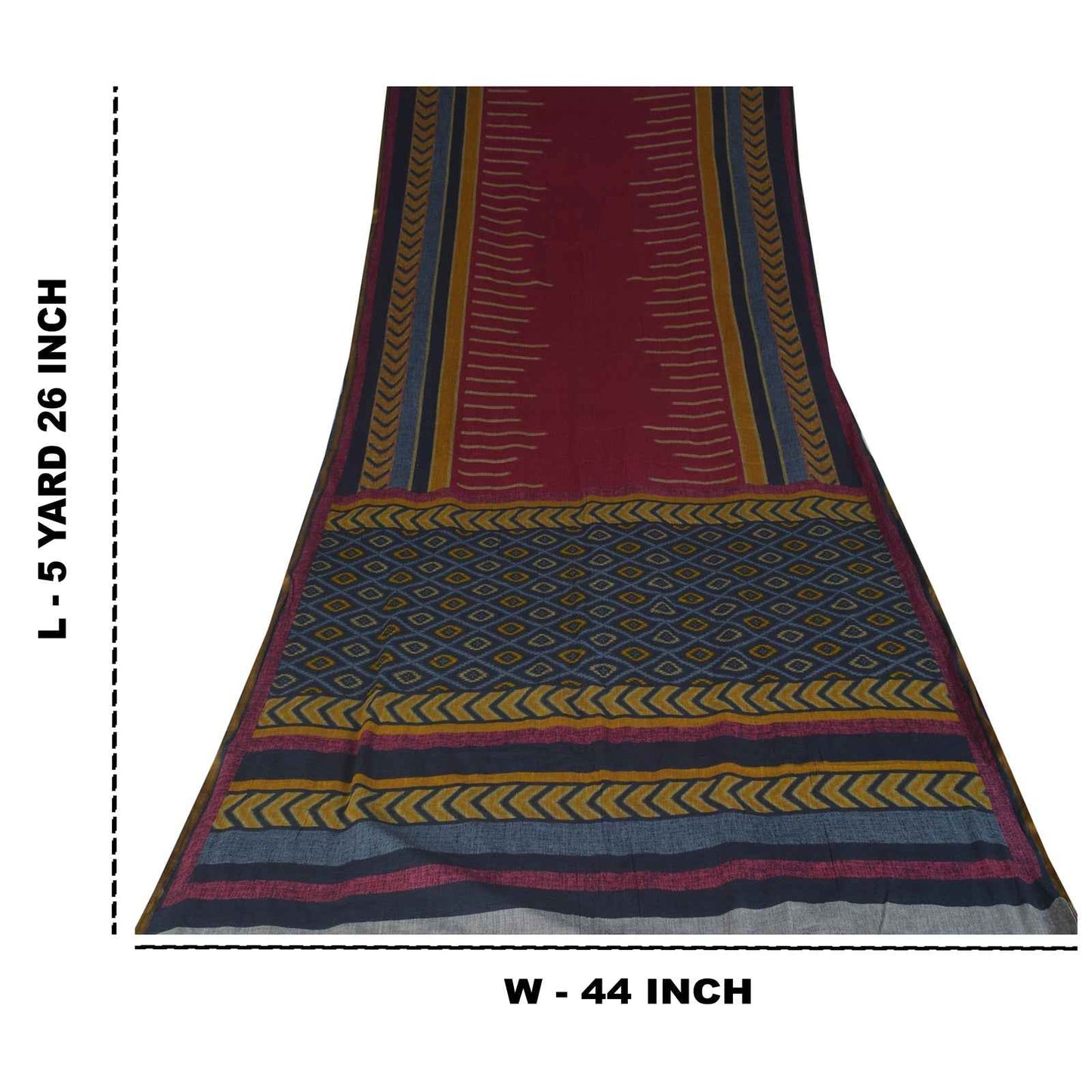 Sanskriti Vintage Sarees Purple 100% Pure Cotton Printed Sari 5+yd Craft Fabric