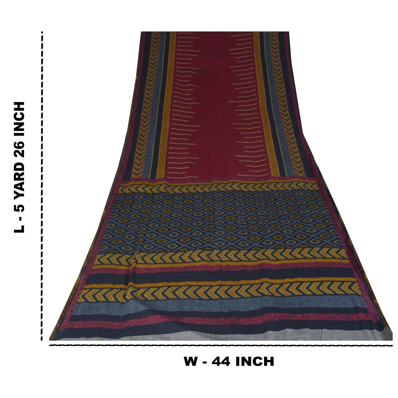 Sanskriti Vintage Sarees Purple 100% Pure Cotton Printed Sari 5+yd Craft Fabric