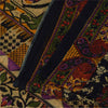 Sanskriti Vintage Sarees Indian Black Pure Cotton Printed Sari 5+yd Craft Fabric