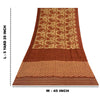 Sanskriti Vintage Sarees Cream & Orange Pure Cotton Print Sari 5+yd Craft Fabric