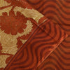 Sanskriti Vintage Sarees Cream & Orange Pure Cotton Print Sari 5+yd Craft Fabric