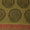 Sanskriti Vintage Sarees Green Pure Cotton Peacock Woven Sari 5+yd Craft Fabric