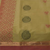 Sanskriti Vintage Sarees Green Pure Cotton Peacock Woven Sari 5+yd Craft Fabric