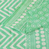 Sanskriti Vintage Sarees Indian Sea-Green Pure Cotton Printed Sari 5+yd Sustainable Fabric