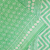 Sanskriti Vintage Sarees Indian Sea-Green Pure Cotton Printed Sari 5+yd Sustainable Fabric