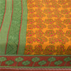 Sanskriti Vintage Sarees Yellow 100% Pure Cotton Printed Sari 5+yd Craft Sustainable Fabric