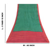 Sanskriti Vintage Sarees Green Pure Cotton Zari Woven &Printed Sari Craft Sustainable Fabric